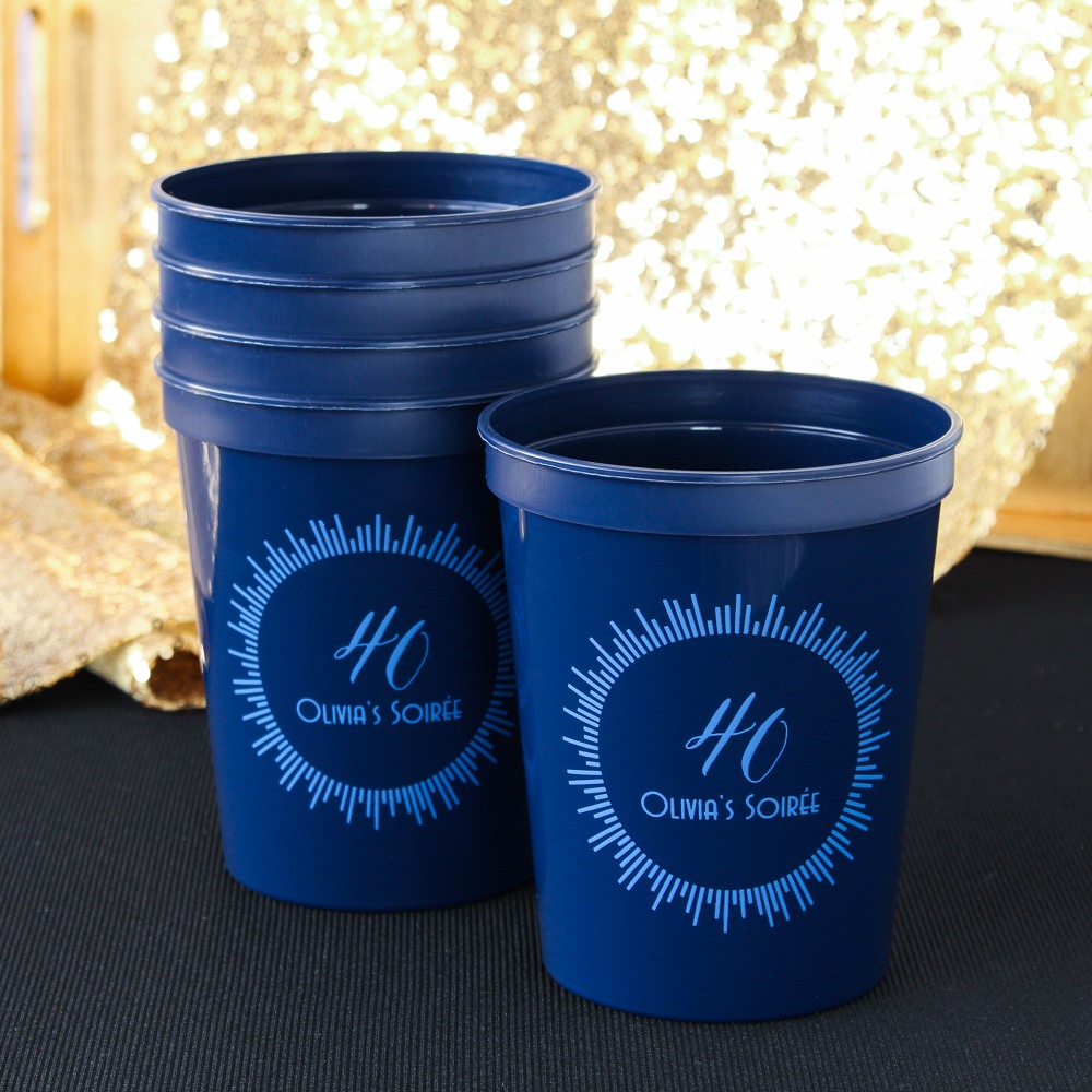 Personalized Milestone Birthday Stadium Cups