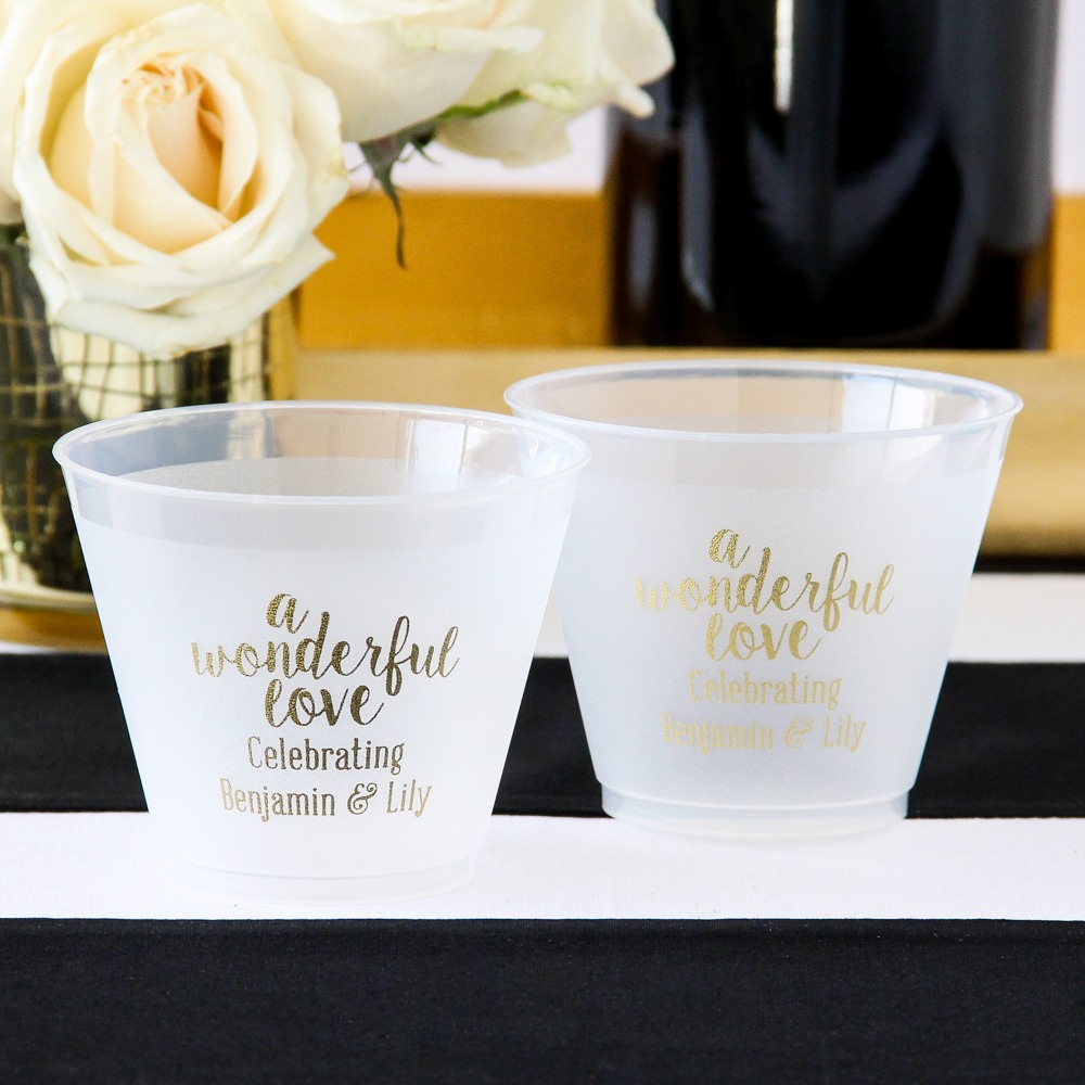 Personalized Wedding Frosted Plastic Cups