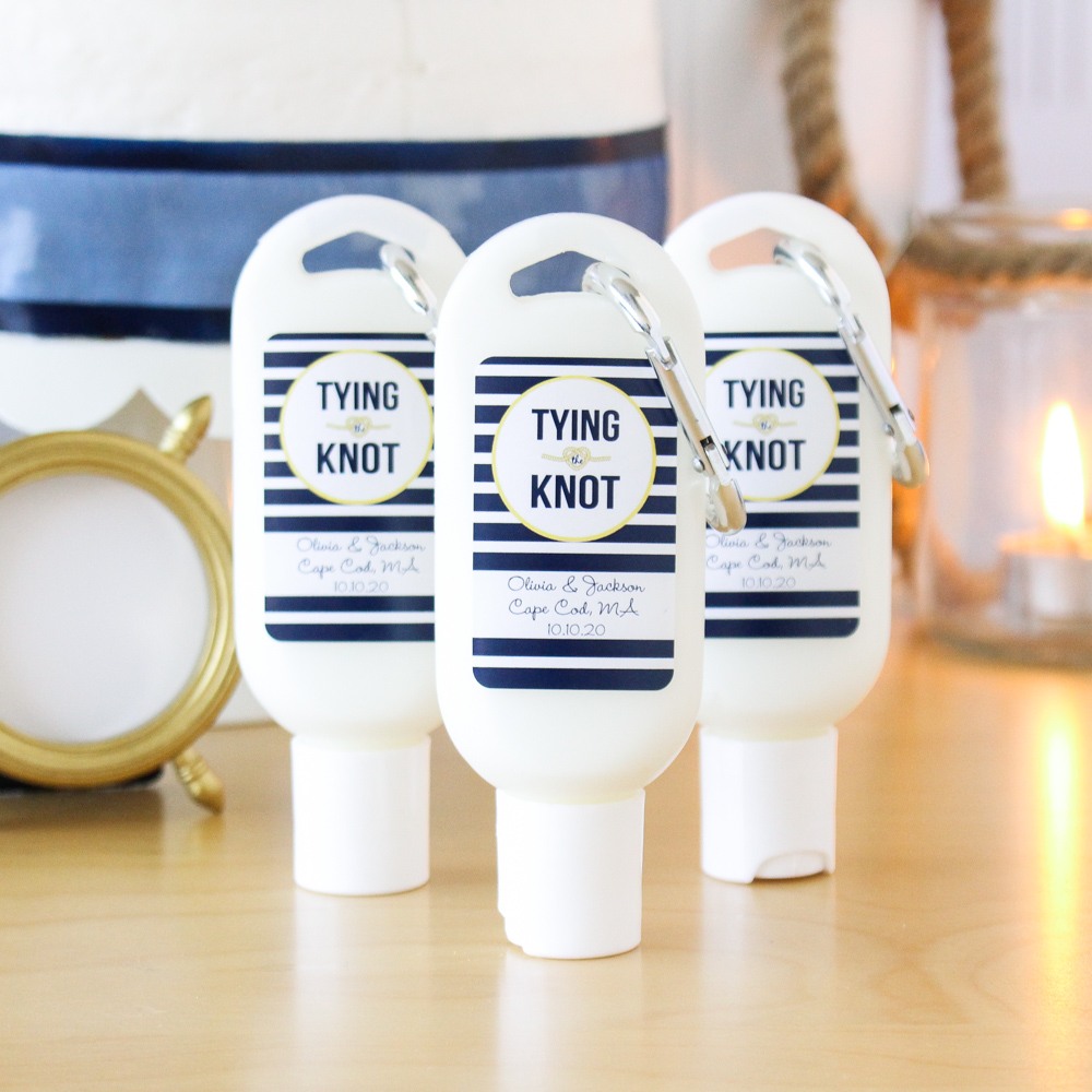 Personalized Tying the Knot Sunscreen with Carabiner