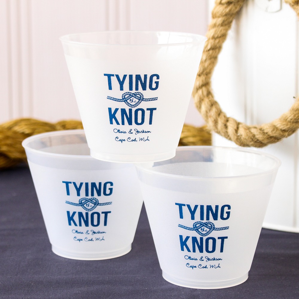 Personalized Nautical Themed Frosted Plastic Cups