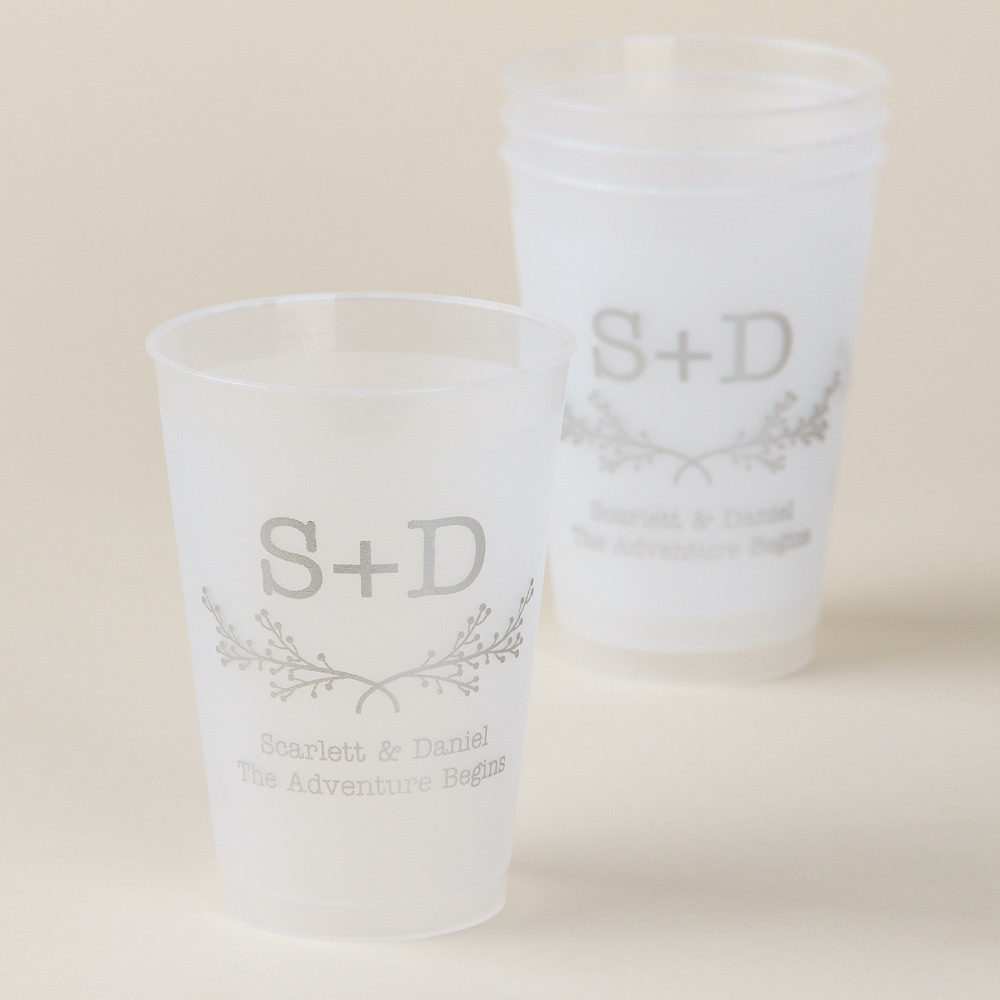 Monogram Frosted Plastic Cups