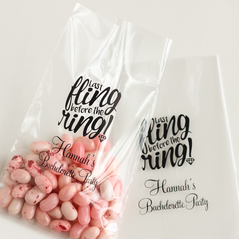 Personalized Last Fling Wedding Cellophane Bags