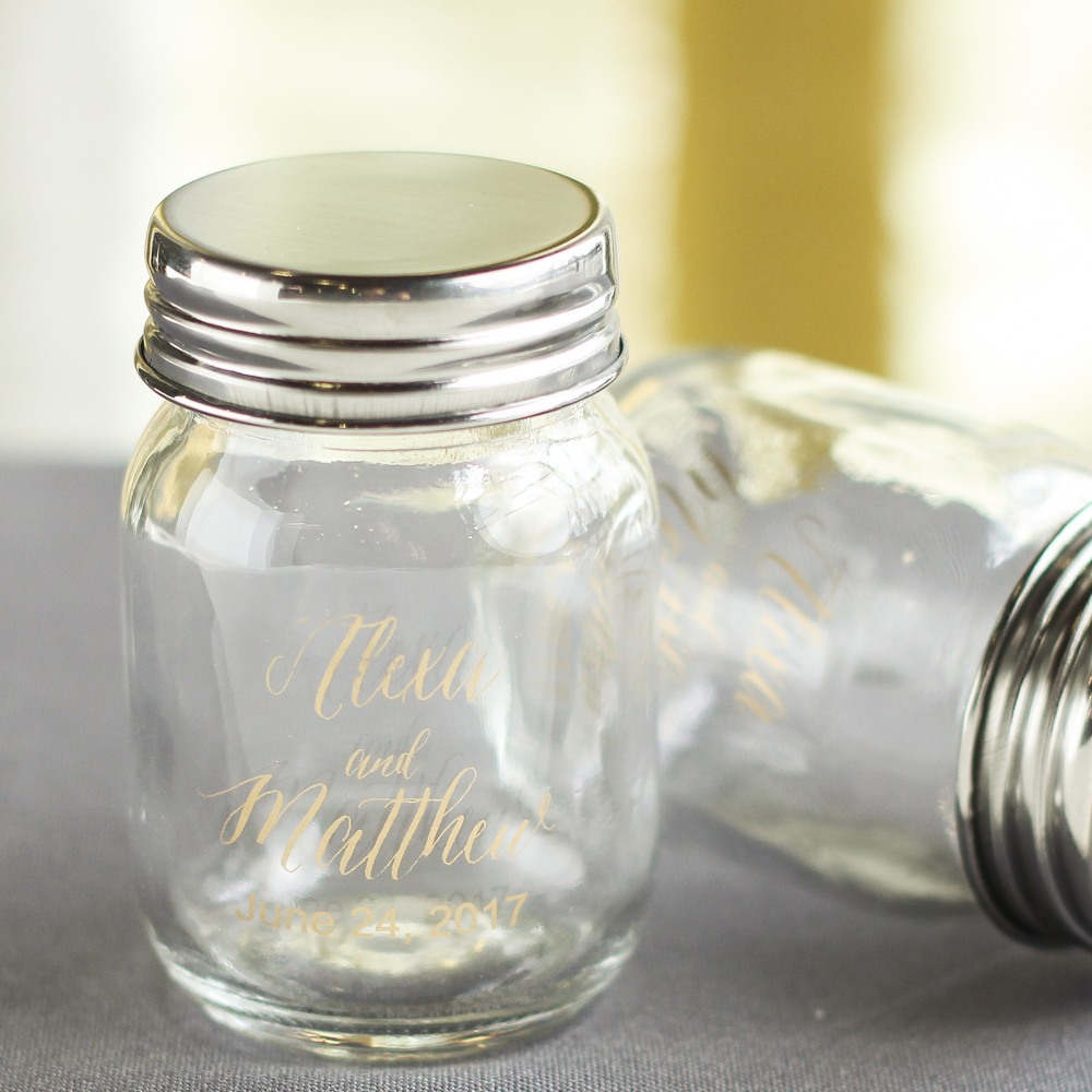 Printed Modern Mini Mason Jars