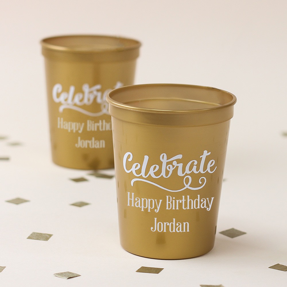 Personalized Celebrate Birthday Stadium Cups