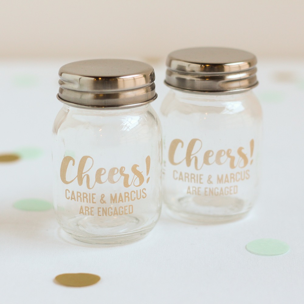 Personalized Cheers Mini Mason Jars