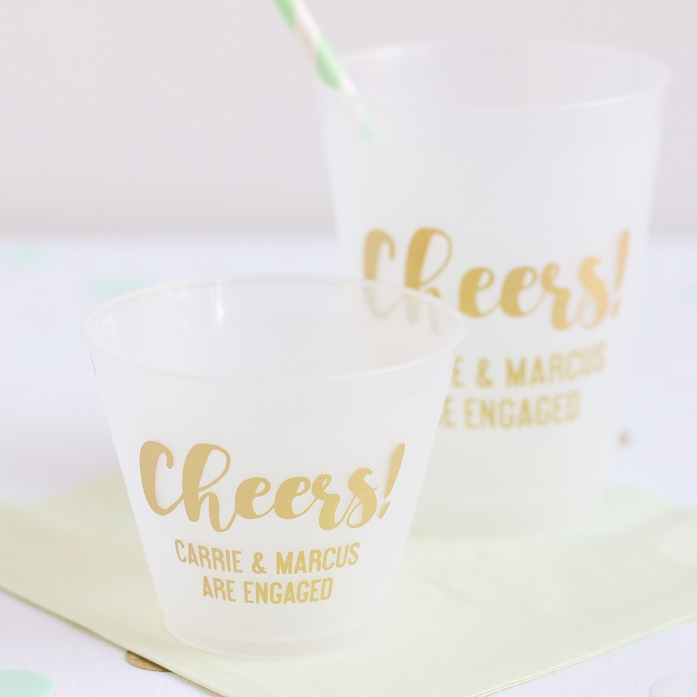 Personalized Cheers Frosted Plastic Cups