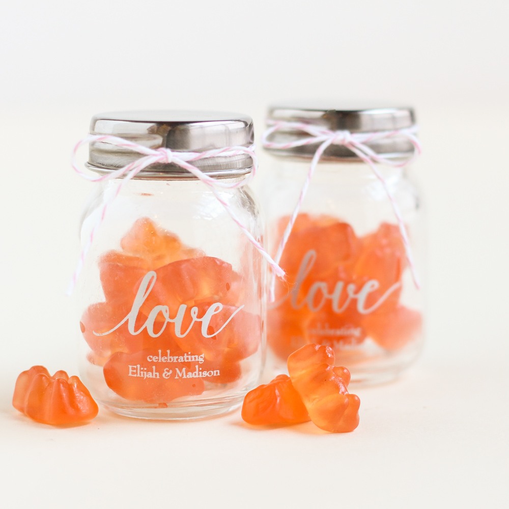 Printed Love Mini Mason Jars