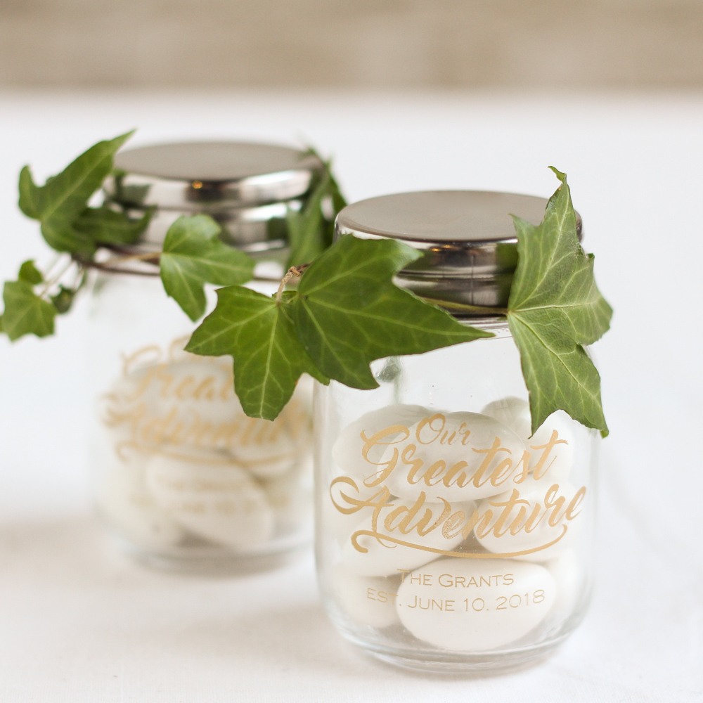 Personalized Greatest Adventure Printed Mini Mason Jars