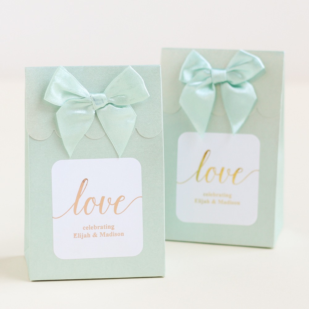 Personalized Love Metallic Foil Candy Bags