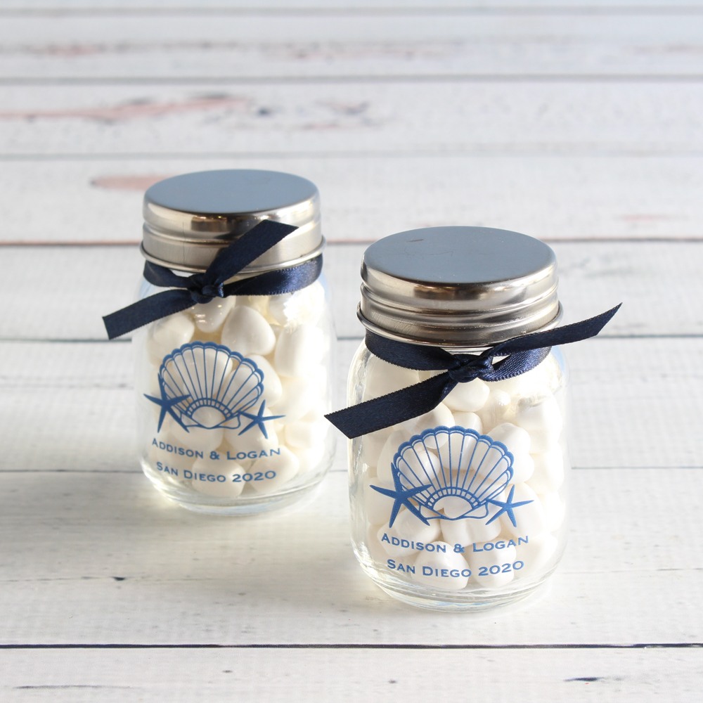 Personalized Seahsell Mini Mason Jars