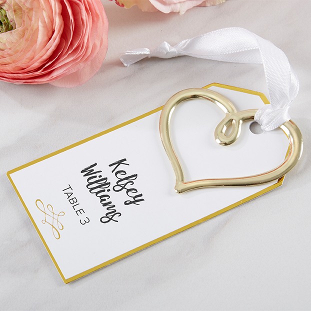 Gold Heart Escort Card