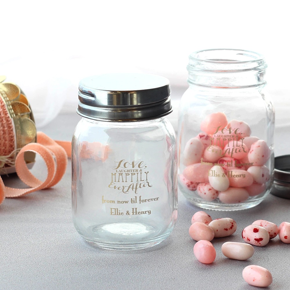 Personalized Love Laughter Mini Mason Jars