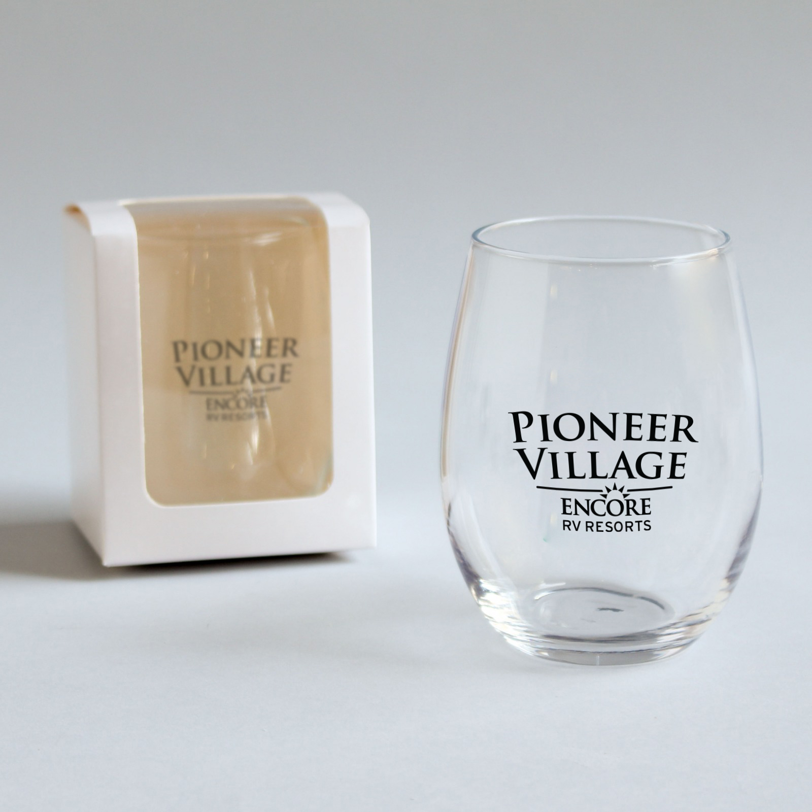 9 and 15 oz. Corporate Stemless Wine Glasses