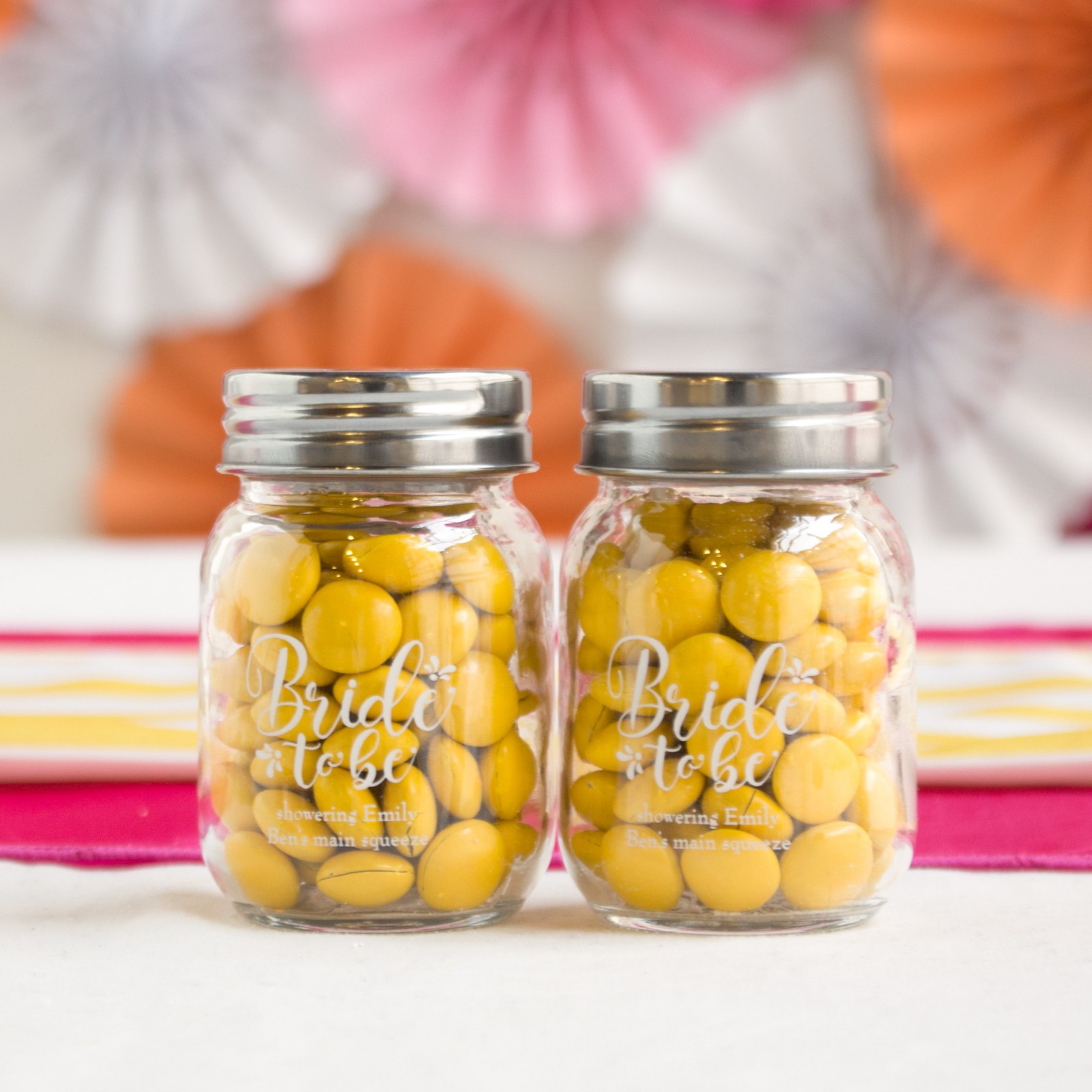 Printed Bride to Be Mini Mason Jars