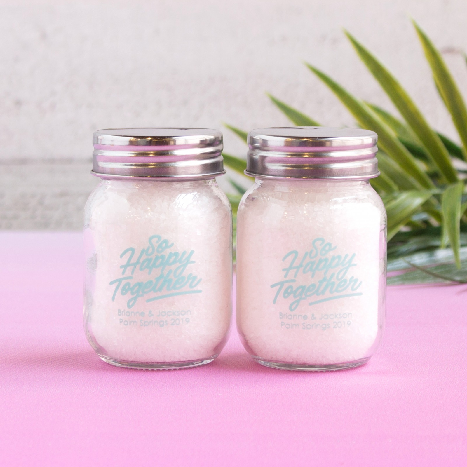 Printed Happy Together Mini Mason Jars