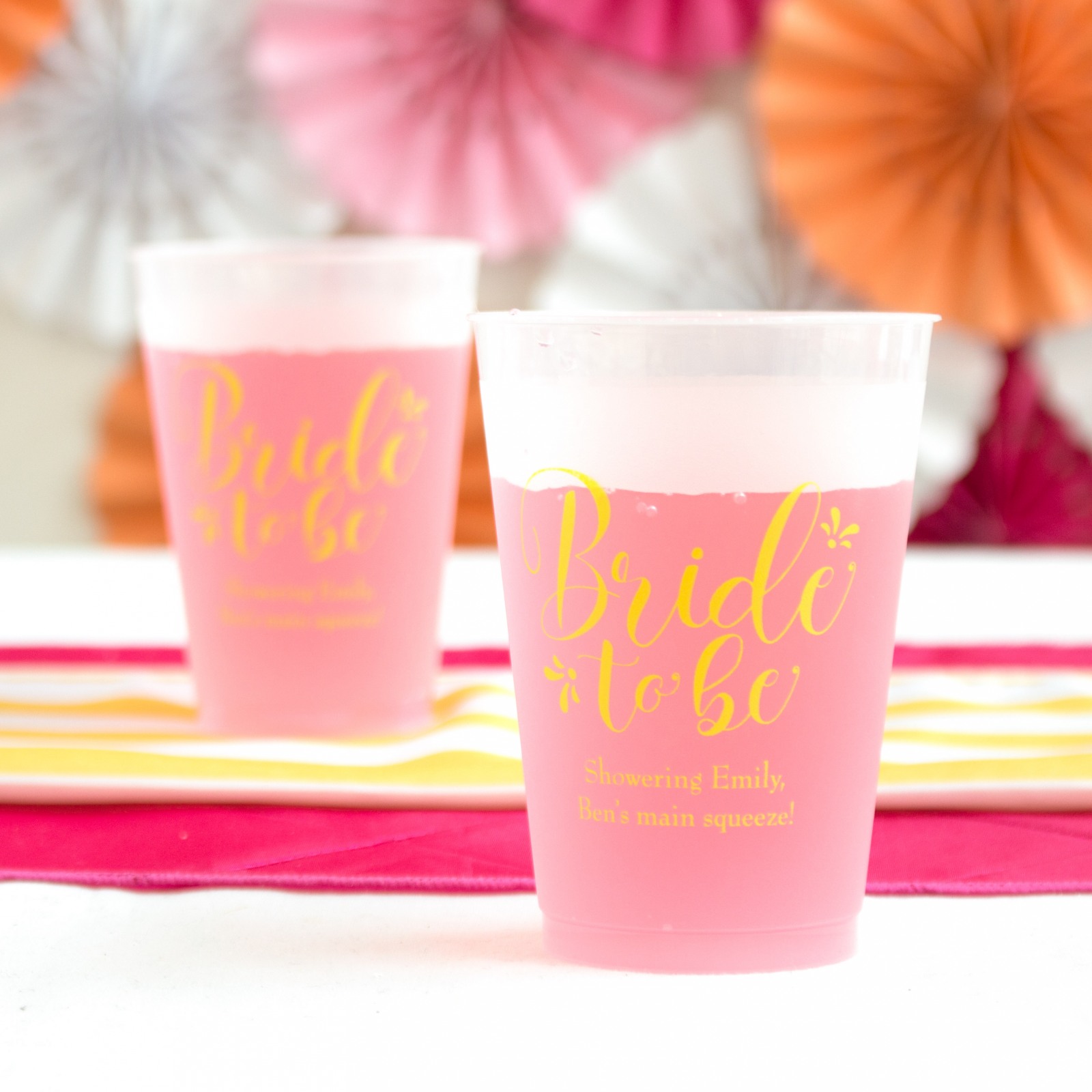 Personalized Bride to Be Frosted Plastic Cups