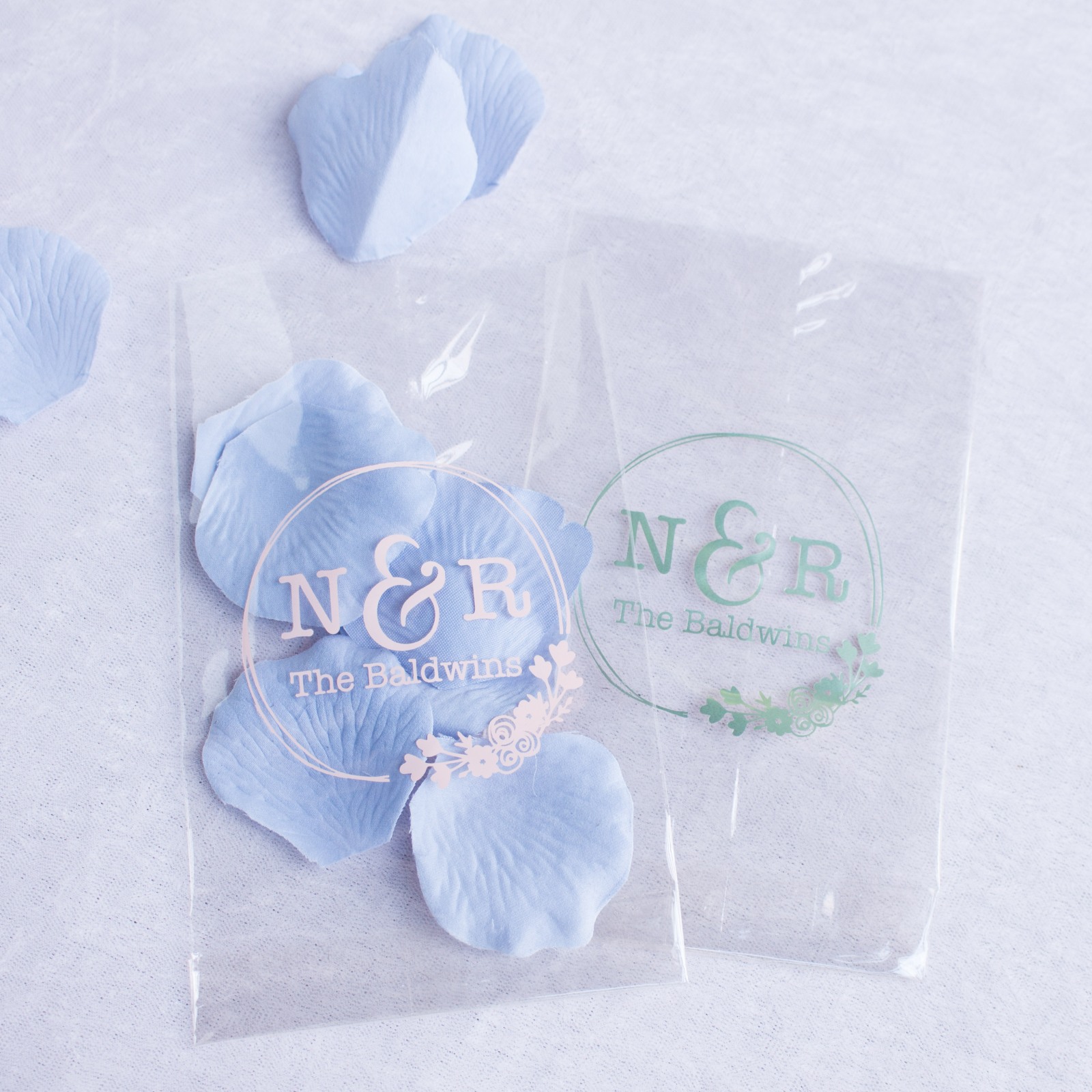 Personalized Botanical Monogram Cellophane Bags