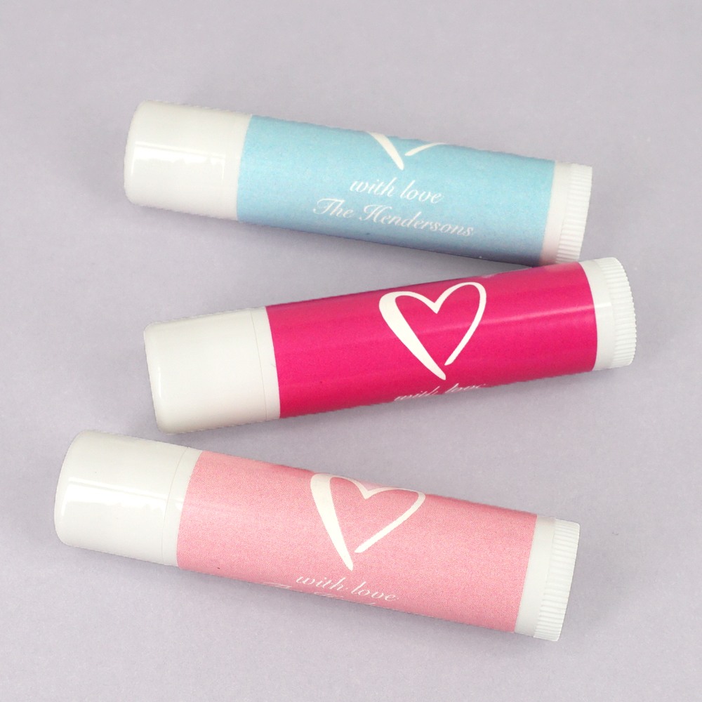 Personalized Heart Lip Balm Party Favor