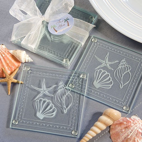 Seashell Glass Coaster Favors 11274