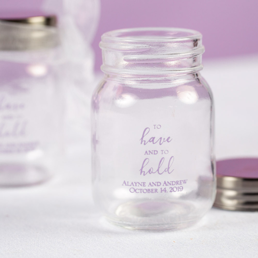 Printed To Have & To Hold Mini Mason Jars