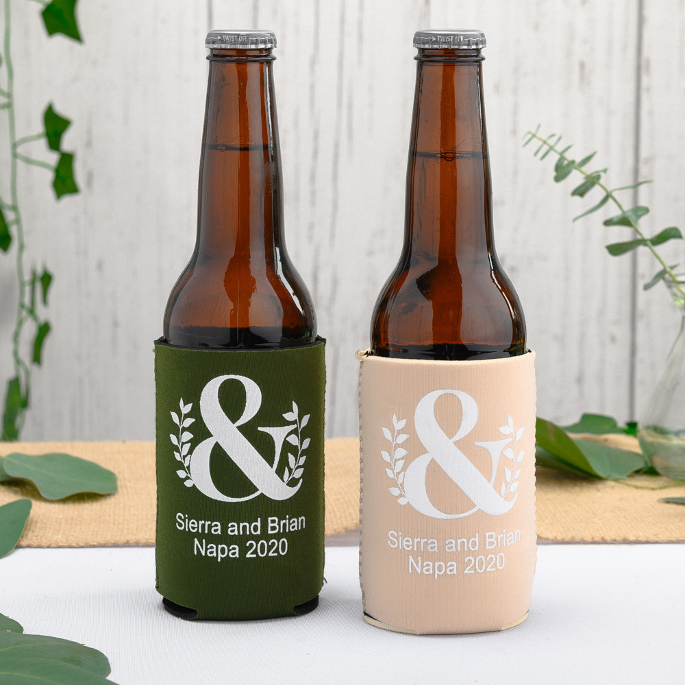 Personalized Eco Ampersand Neoprene Wedding Can Sleeve