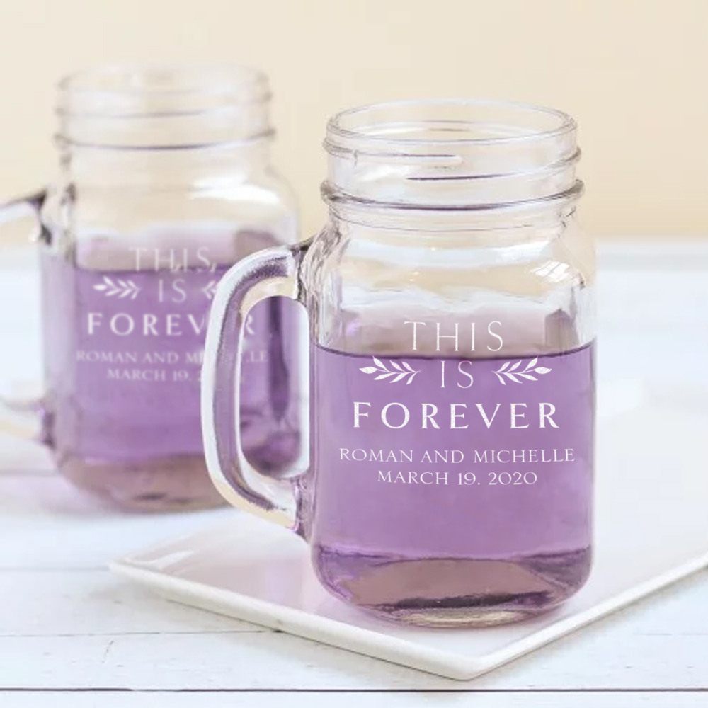 Personalized This is Forever Printed Mason Jar Mug