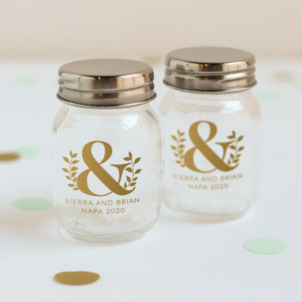 Printed Eco Ampersand Mini Mason Jars