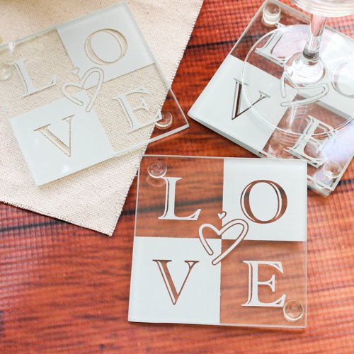 Glass Love Coasters 1203