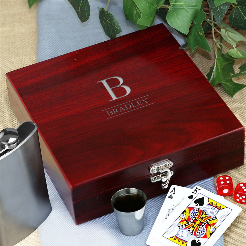 Engraved Poker Flask Set LE0135