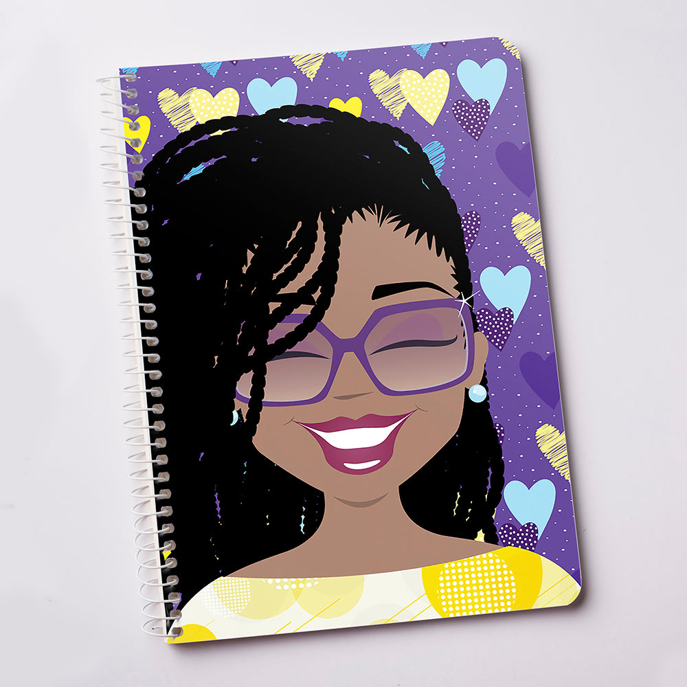"Ms Braids Purple" Spiral Notebook