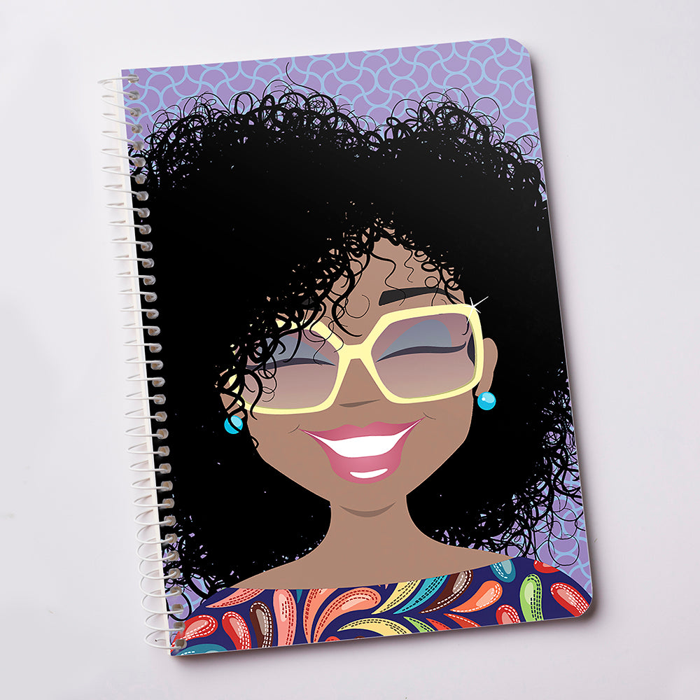 "Ms Coily Blue" Spiral Notebook