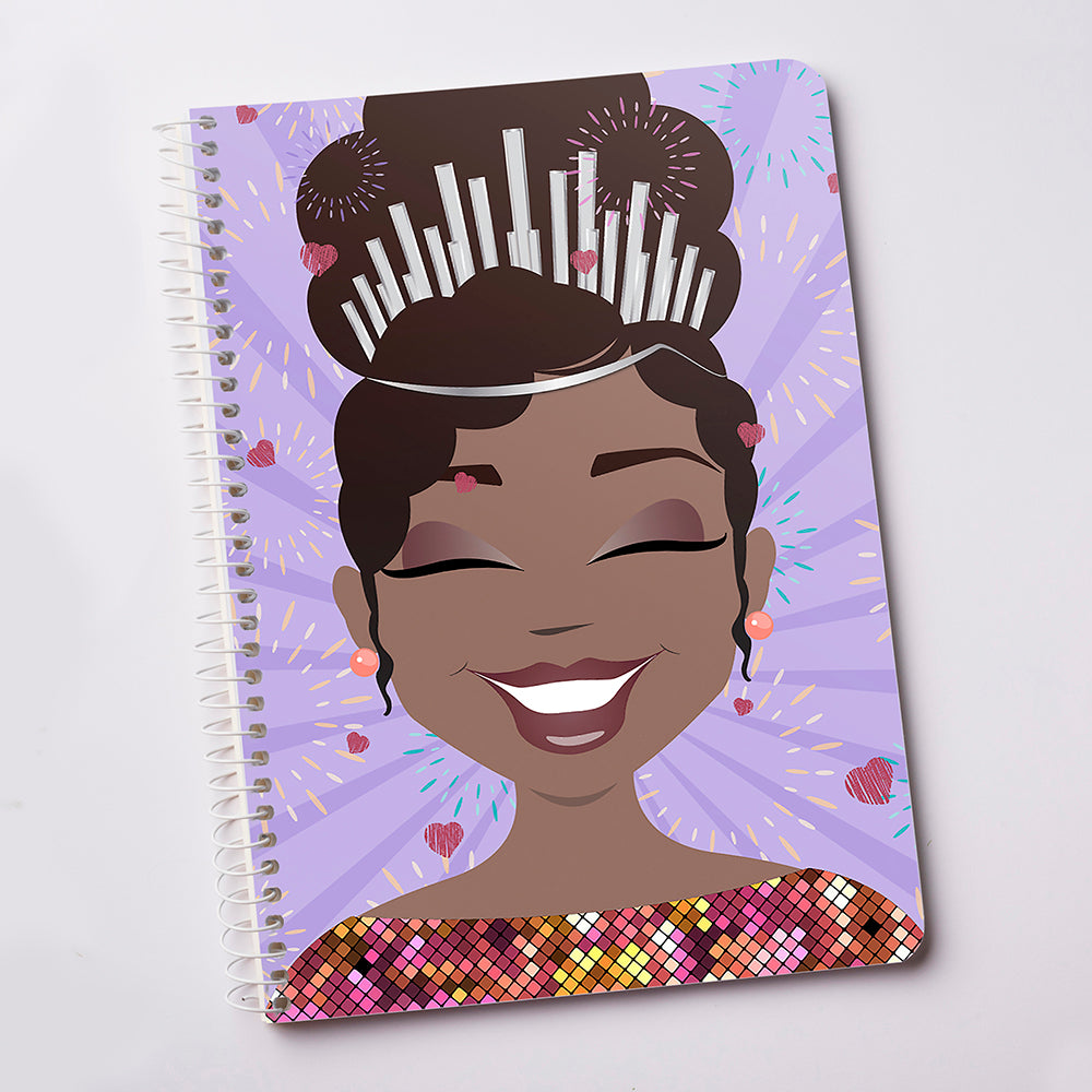 "Ms Glitters N Goals" Cute Spiral Notebook