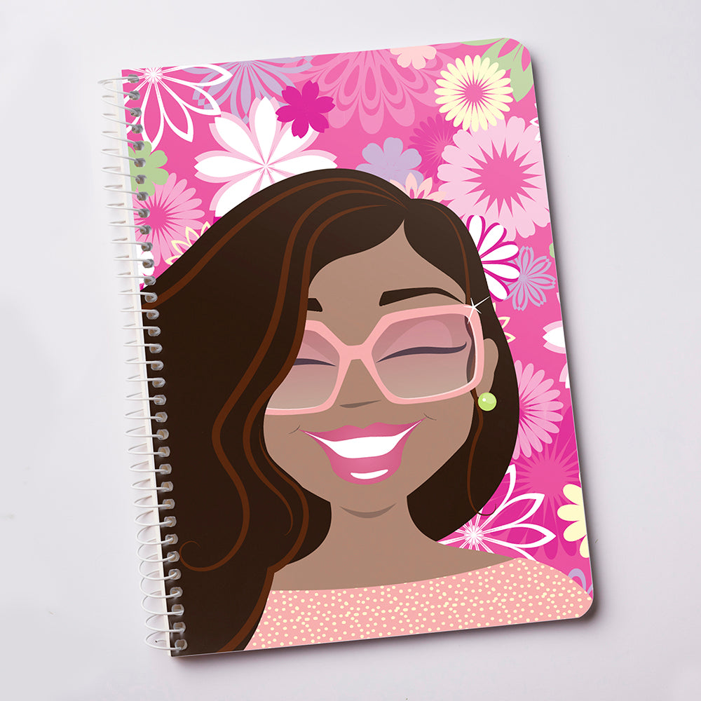 "Ms Wavy Pink" Spiral Notebook