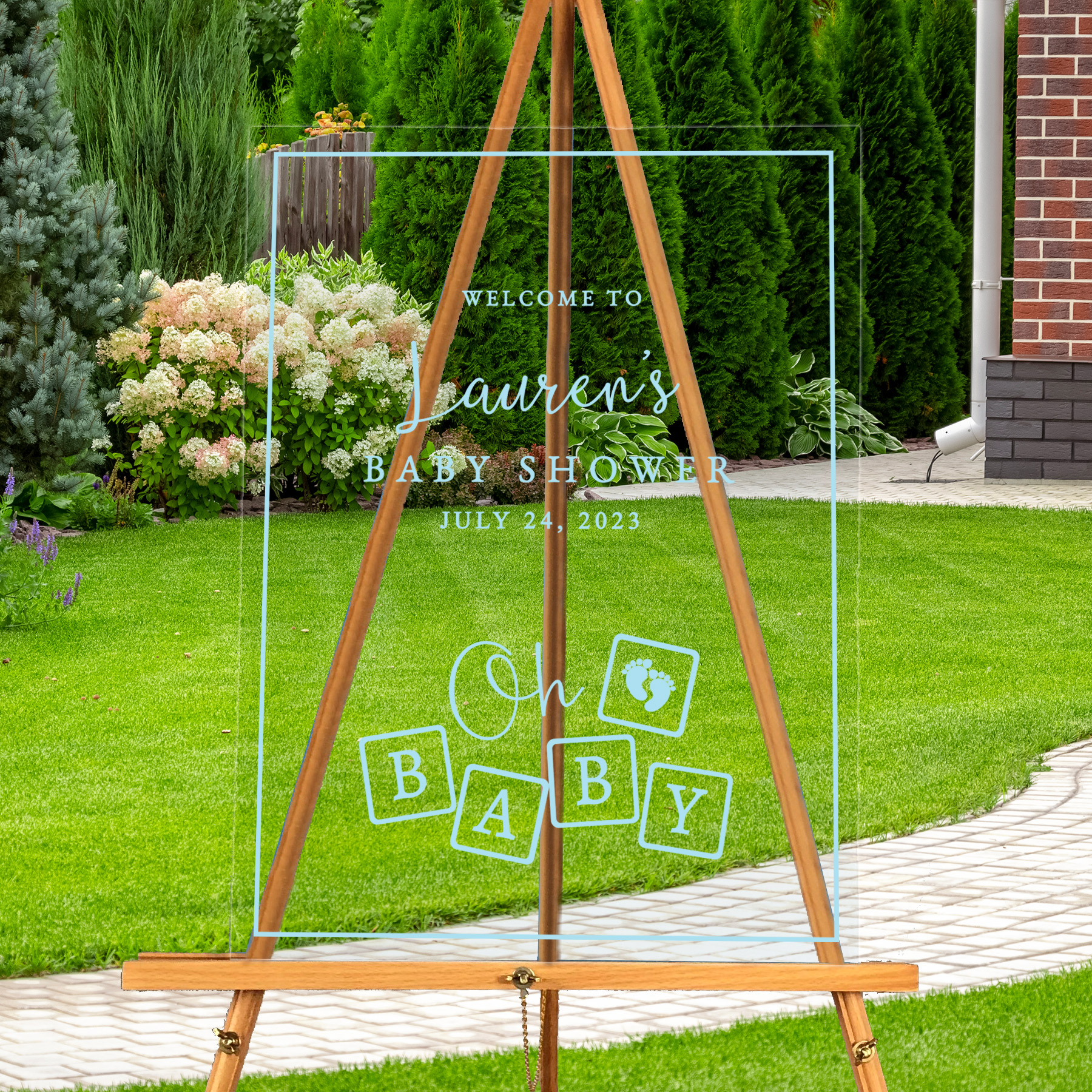 Personalized Baby Shower Acrylic Welcome Sign UVxxx23